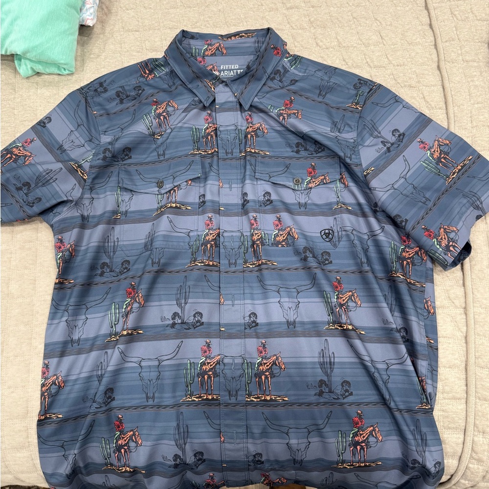 Ariat Men's Cowboy Motif Button Down Shirt